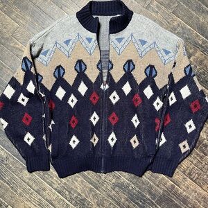 Vintage Geometric Patterned Men's Sweater